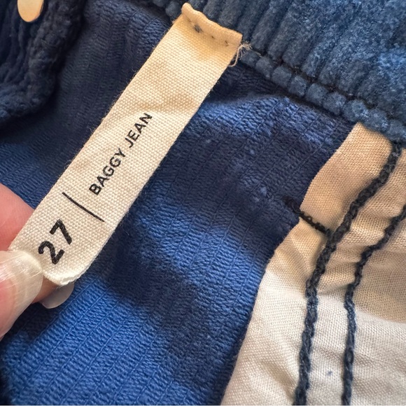 PacSun Blue Corduroy Patchwork Baggy Jeans Size 27 High Rise 32” Inseam Wide Leg - Picture 8 of 10